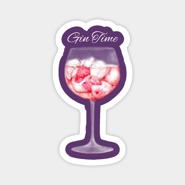 Pink Gin Watercolour Illustration Magnet by AmandaDilworth