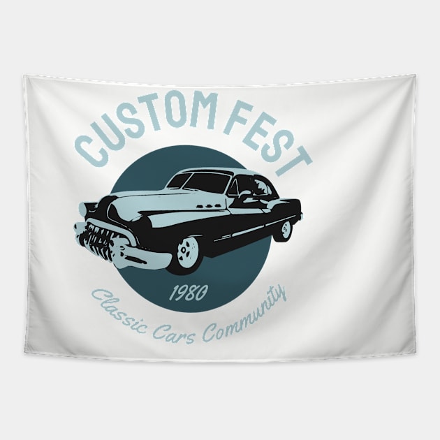 custom fest 1980 classic cars community Tapestry by busines_night