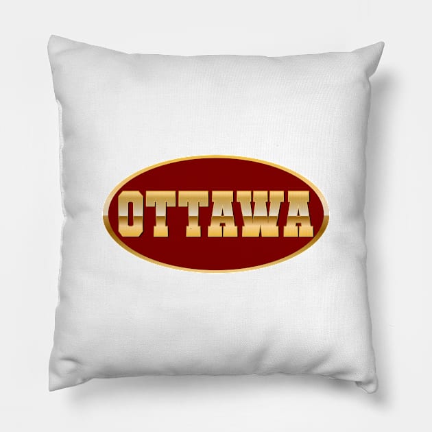 Gold Ottawa Pillow by T-Shirts Zone