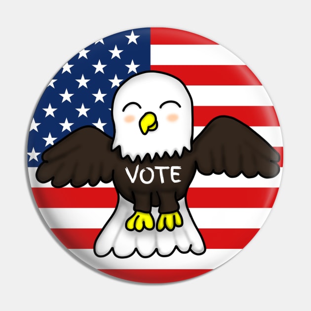 Cute Eagle Vote Pin by Aeriskate