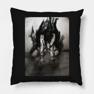 Charcoal Thoughts (darkness seeping out) Pillow