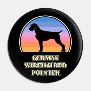 German Wirehaired Pointer Vintage Sunset Dog Pin