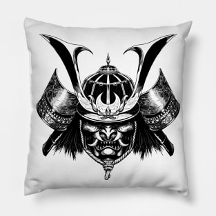 Samurai helmet B&W Pillow