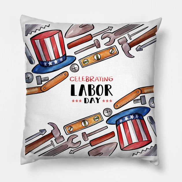 Labor Day Celebration Pillow by Mako Design 
