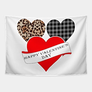 Women's Striped Plaid Printed Heart Valentine's Day Tapestry