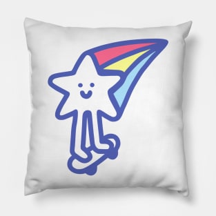 Shooting Star Riding A Skateboard Pillow