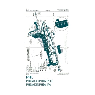 Airport Diagram - Philadelphia Intl (PHL) T-Shirt