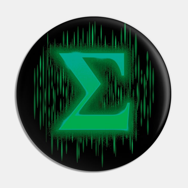 Greek Sigma - Bluey Green Pin by DCLawrenceUK