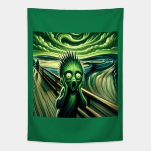 Emerald Agony: The Grinch's Silent Howl Tapestry