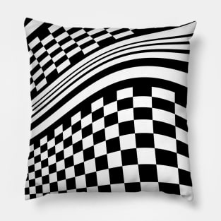 Wonky Warped Abstract Racetrack Pillow