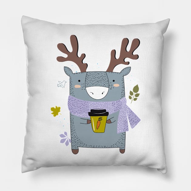 Autumn deer Pillow by katanya78