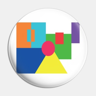 Cubist Complementary colors Pin