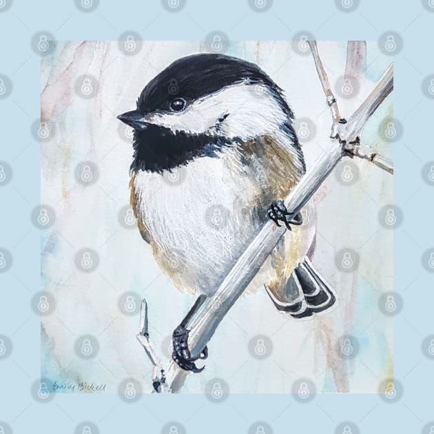 Chickadee on a Cold Spring Day painting by EmilyBickell