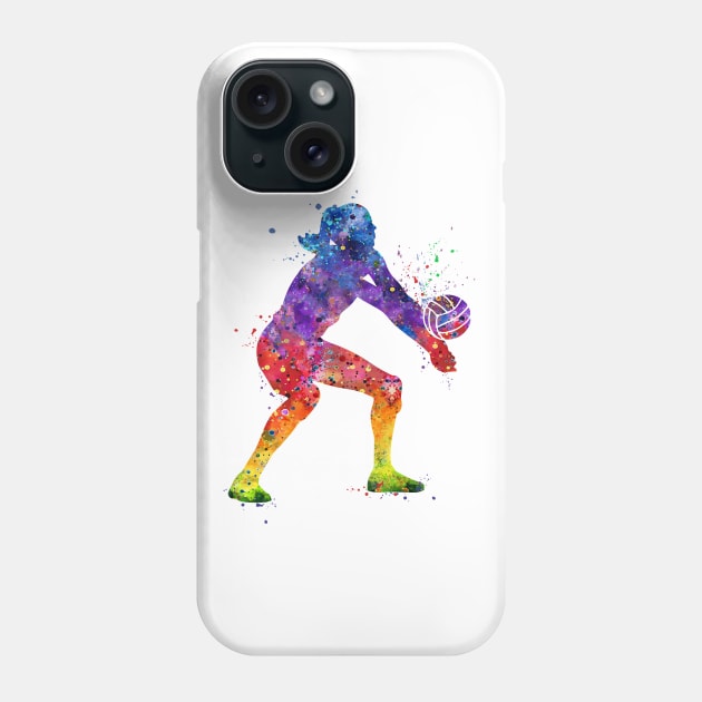 Girl Volleyball Player Watercolor Sport Gift Phone Case by LotusGifts