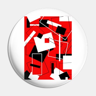 Black White & Red 60's Style Pin