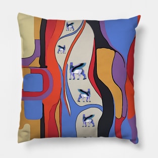 Winged bull and Colors Pillow