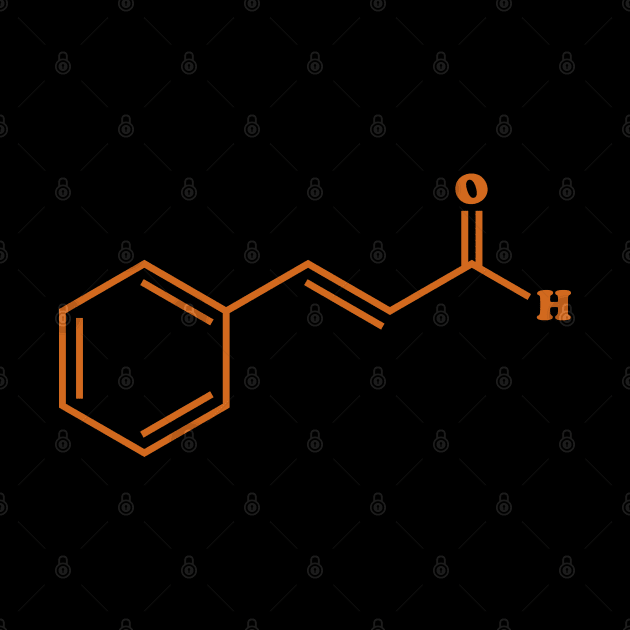 Cinnamon Cinnamaldehyde Molecule Chemical Formula by tinybiscuits