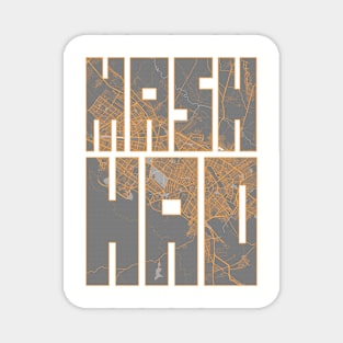 Mashhad, Iran City Map Typography - Bauhaus Magnet