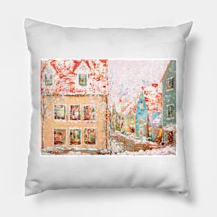 Winter In a Small Town Pillow