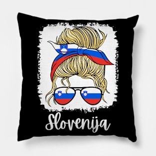 Slovenia Slovenka Flag Girls Slovenian Girl Kids Pillow