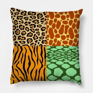 Cheetah, GIraffe, Tiger, and Snake | Celebrating Nature on Earth Day Pillow
