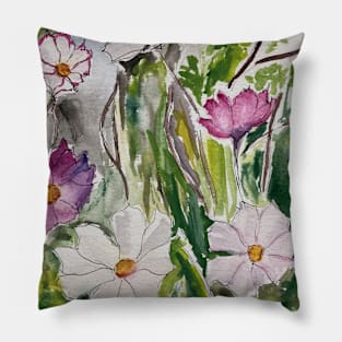 Cosmos Flowers Pillow