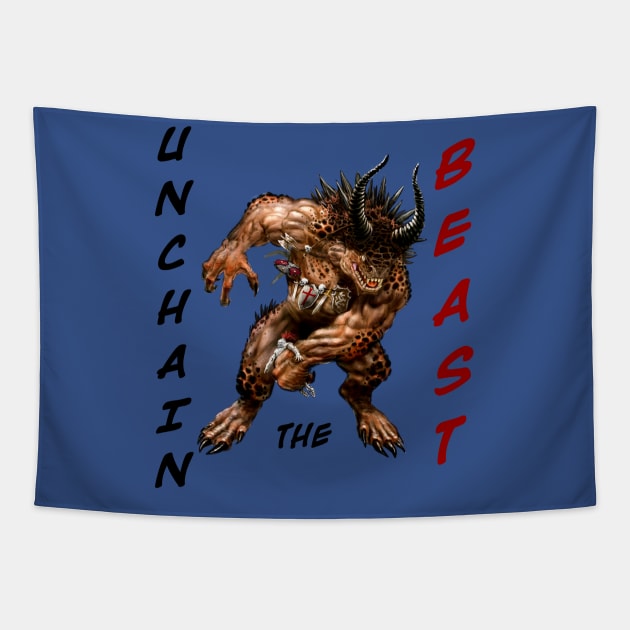 Unchain the Beast Tapestry by Mystik Media LLC