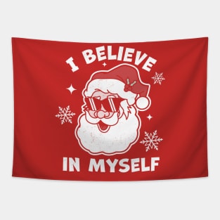 I Believe In Myself Santa Claus - Funny Christmas Santa Xmas Tapestry