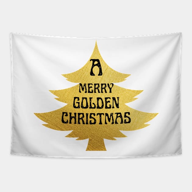 A Merry Golden Christmas Tapestry by NICHE&NICHE