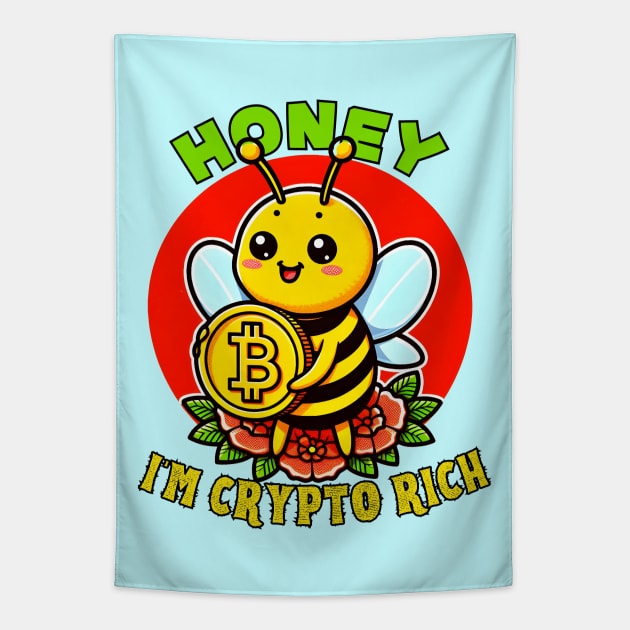 Bitcoin bee for rich people Tapestry by Japanese Fever