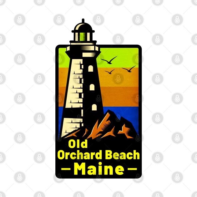 Old Orchard Beach Maine Sticker Decal 3.75" Lighthouse ME by DD2019