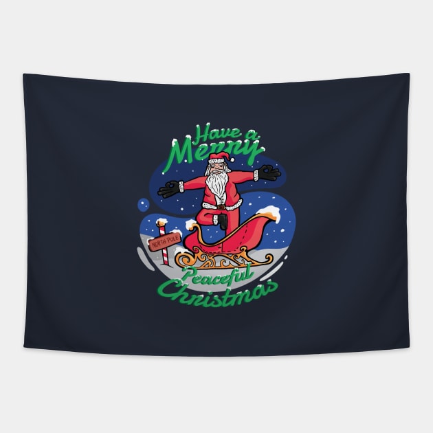 Yoga Santa Claus Tapestry by Safdesignx