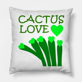 Cactus Green Hearts Love Pillow