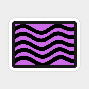 Purple and Black Wavy Lines Magnet
