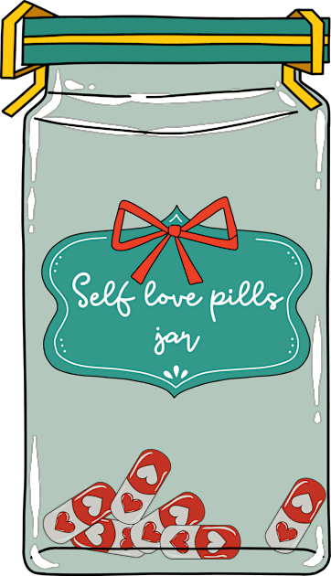 Self love pills jar Kids T-Shirt by UnikRay