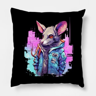 Cyberpunk rat Pillow
