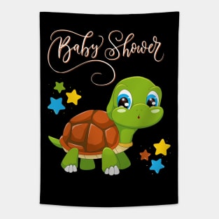 Baby shower Mommy to be Hello little One Sweet little turtle cute baby outfit Tapestry