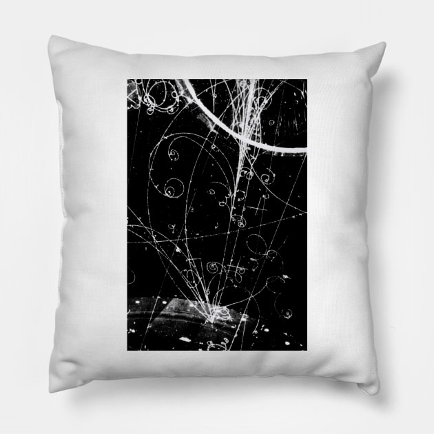 Subatomic particle tracks (A138/0122) Pillow by SciencePhoto