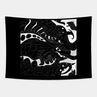 dark kaiju kraken ecopop Tapestry