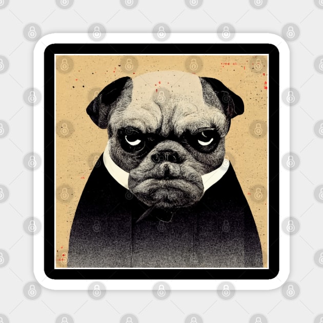 The pug father king pin pup Magnet by Teessential