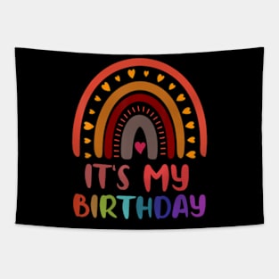 It'S My Birthday For Women Teens Girls Rainbow Tapestry