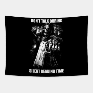 Dont Talk During Silent Reading Time | Hard Skeleton | Evil Skeleton Meme | Unisex Tapestry