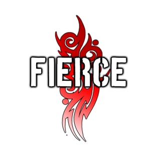 'FIERCE' Typography Design- Red T-Shirt
