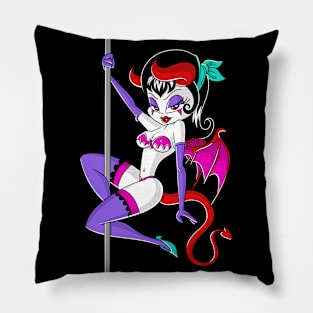 Sexy Pin Up Succubus Demon Vintage Cartoon Style Pole Dance Pillow