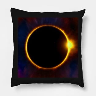 Cool black with eclipse graphic art design. Perfect for those interested in the moon cycles, sun and stars Pillow