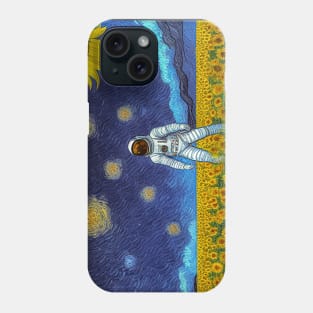 Astronaut Sunflower Impressionism Phone Case