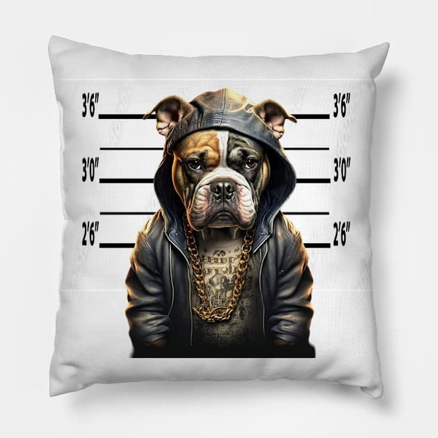 Usual Suspect Bulldog Pillow by Artsimple247