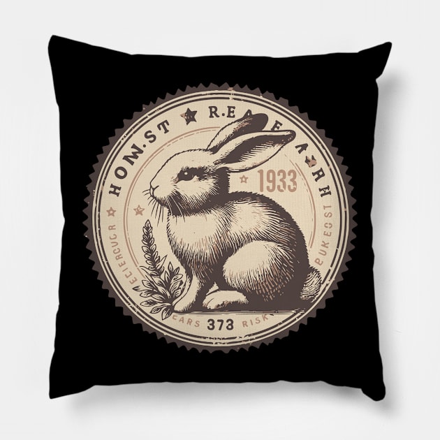 Vintage Rabbit Stamp Pillow by Coolthings