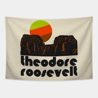 Retro Theodore Roosevelt ))(( Tourist Souvenir National Park Design Tapestry