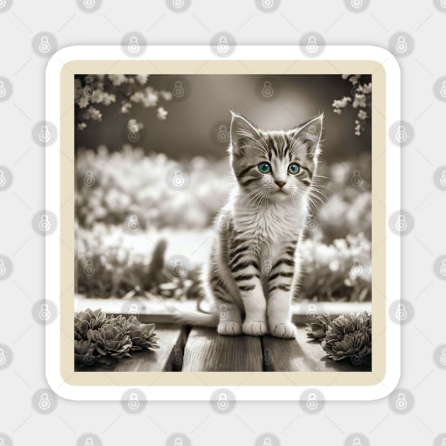 Cat Lovers Cute Kittens Magnet by PlanetMonkey